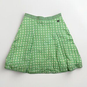 Scapa Sports Girls Pleated Skirt Size 12 Green White Lined Side Zipper GUC